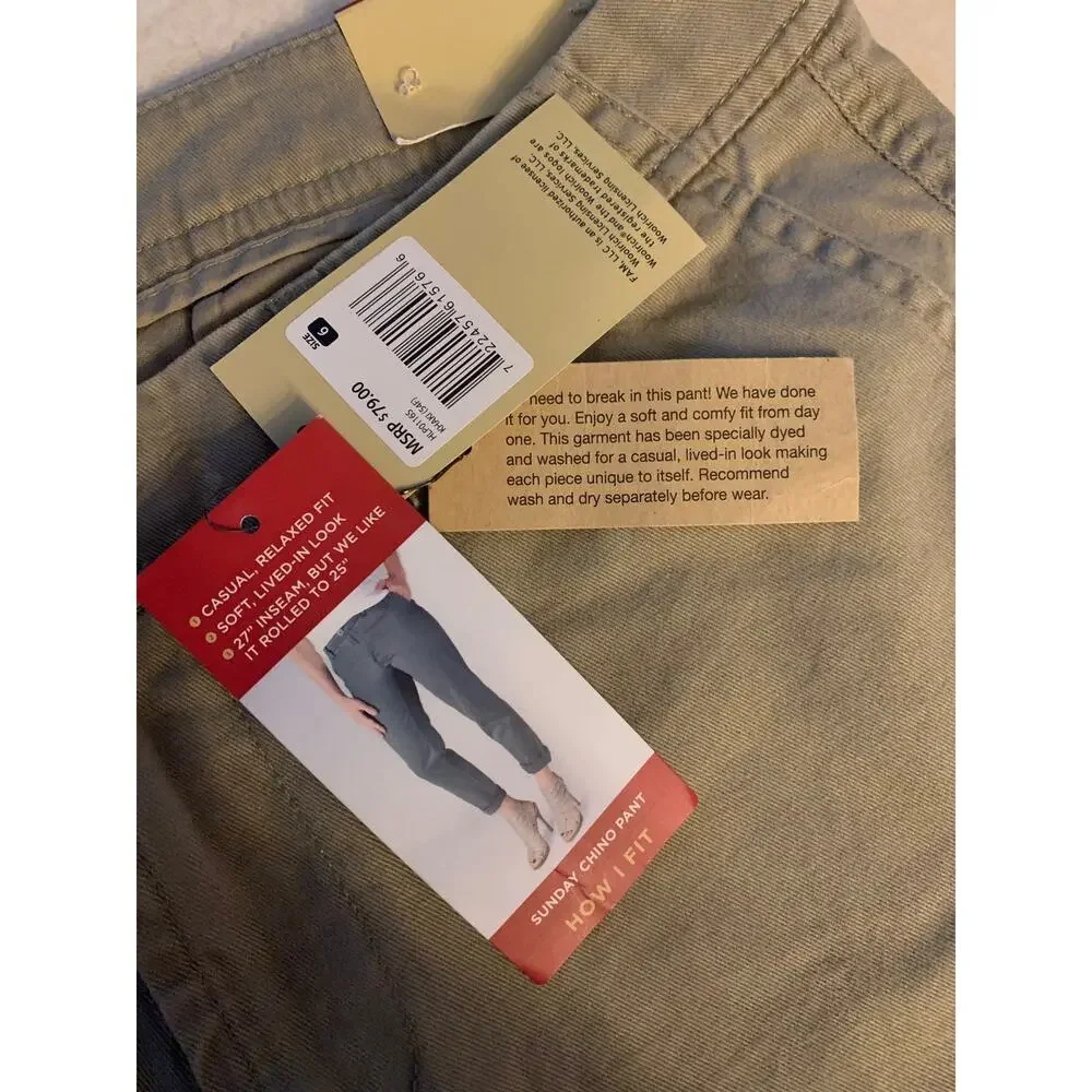 Woolrich nwt sunday chino crop pants tan woman’s size 6